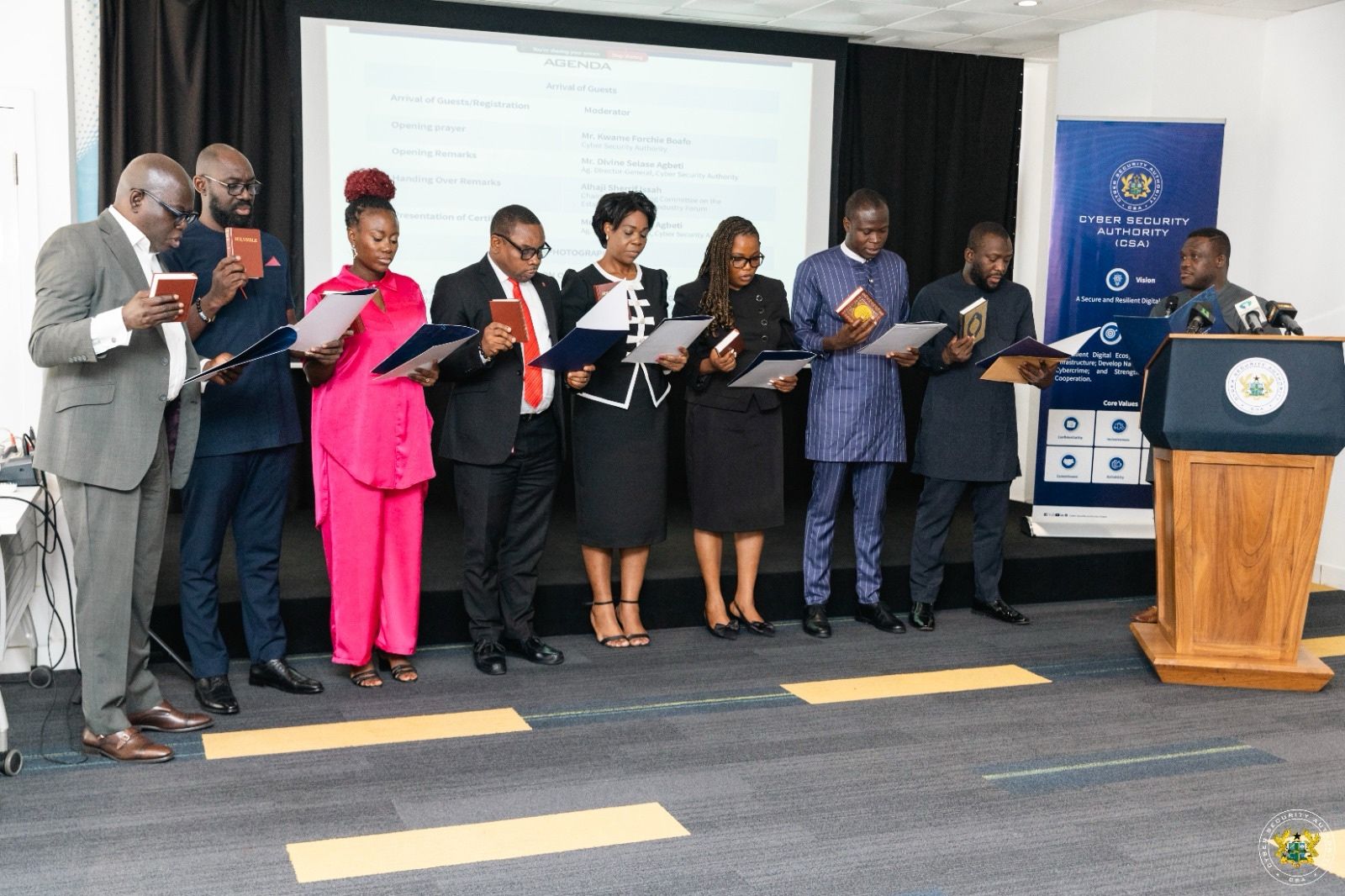 GCIF Facilitator Body members taking their oath at the CSA swearing-in ceremony